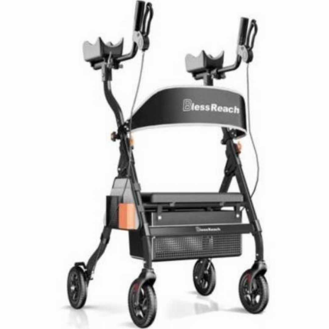 upright,walkers,for,seniors​:BlessReach,Heavy,Duty,Upright,Rollator,Walker,with,Seatupright walkers for seniors, heavy duty stand up walker, bariatric rollator walker with seat, BlessReach upright wa