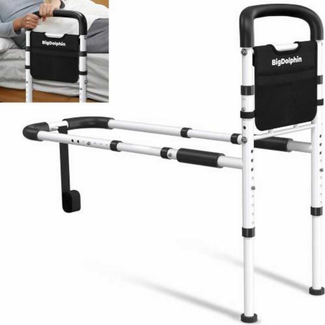 Big,dolphin,bed,assist,rail,For,Seniors:Support,350,LBS,,Tool-Free
big dolphin bed rail, big dolphin bed assist rail, bed rails for seniors safety, adjustable bed cane support, heavy duty bed grab b